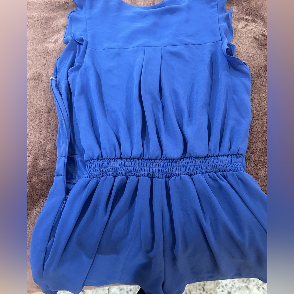 Express Vibrant Blue Ruffle Romper - Picture 6 of 7